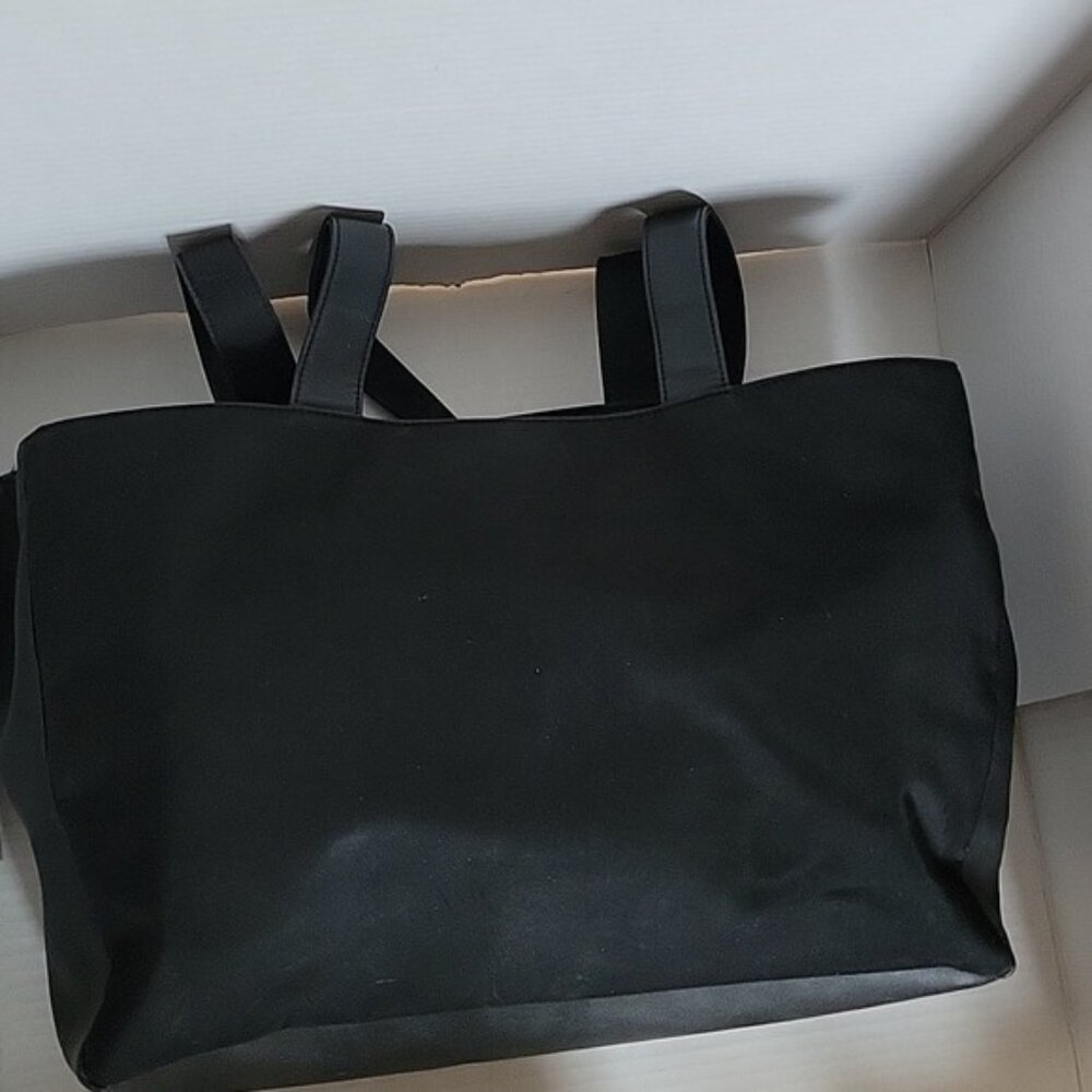 DKNY Black Nylon Tote Bag Shoulder LAPTOP Travel Purse Handbag Women's Woman's - Picture 5 of 15